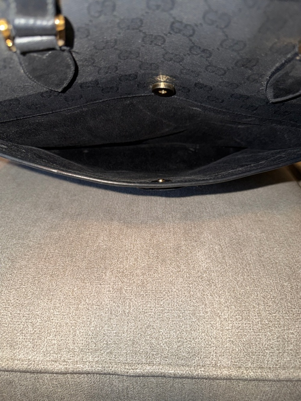 Vintage Gucci GG Black Monogram Tote Bag with Double Straps - Picture 3 of 4